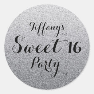 Sticker Silver Grey Parties scintillant Faux Ombre