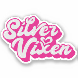 Sticker Silver Vixen Mature Femme Typographie Super