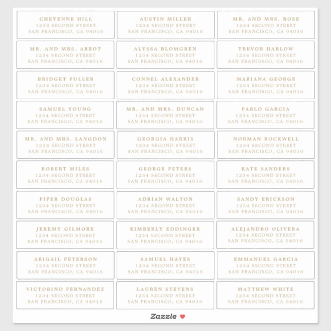 Sticker Simple Antique Or Monogramme Mariage élégant (Feuille)