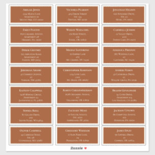 Sticker Simple Boho Terracotta Mariage Adresse d'hôte