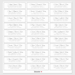 Sticker Simple Chic Moderne Mariage Nom d'hôte Adresse