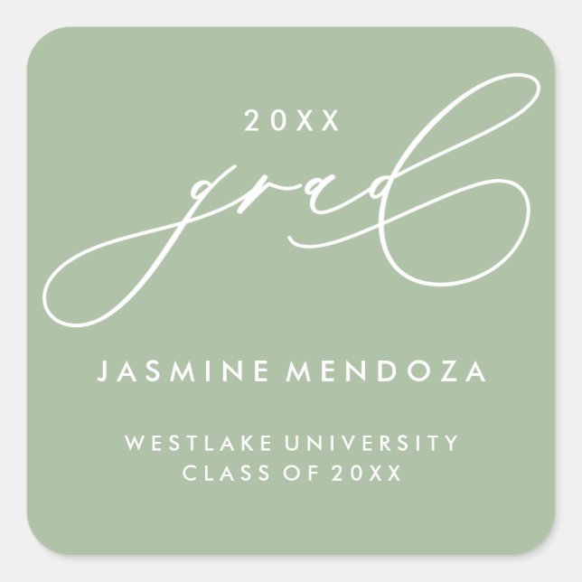STICKER SIMPLE DE GRADUATION DE CALLIGRAPHIE SIMPL (Devant)