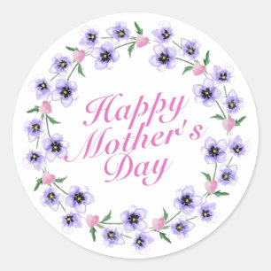 Sticker simple Joyeux Fête des Mères Fleur de cour