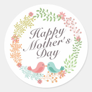 Sticker simple Joyeux Fête des Mères Fleur de cour
