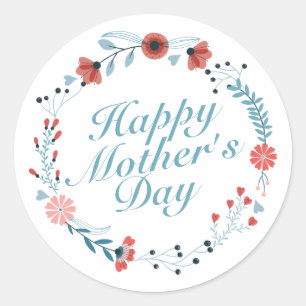 Sticker simple Joyeux Fête des Mères Fleur de cour