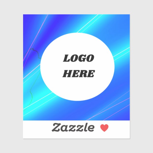 STICKER SIMPLE LOGO PERSONNALISÉ BLANC MINIMAL BLEU (Feuille)