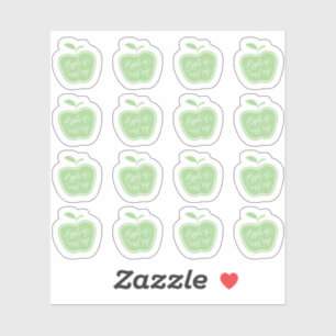 Sticker Simple Pomme verte et blanche de notre oeil
