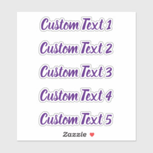 Sticker Simple Royal Purple Script 5 lignes de texte