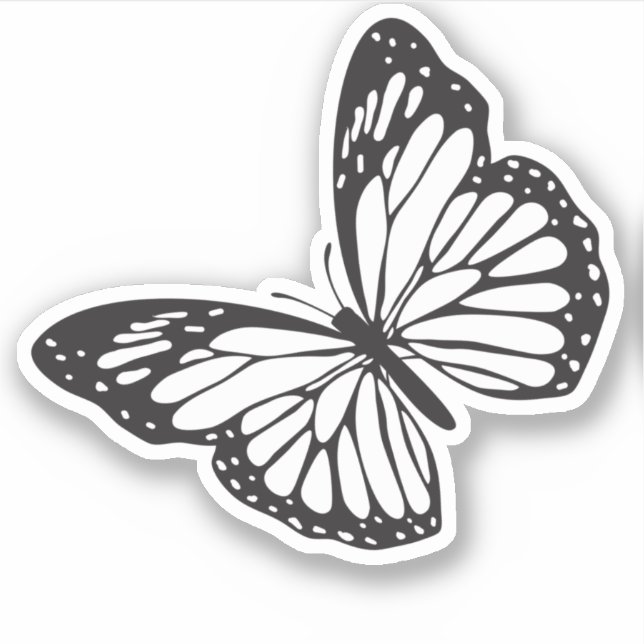 Sticker Simple silhouette de papillon Monarque (Devant)
