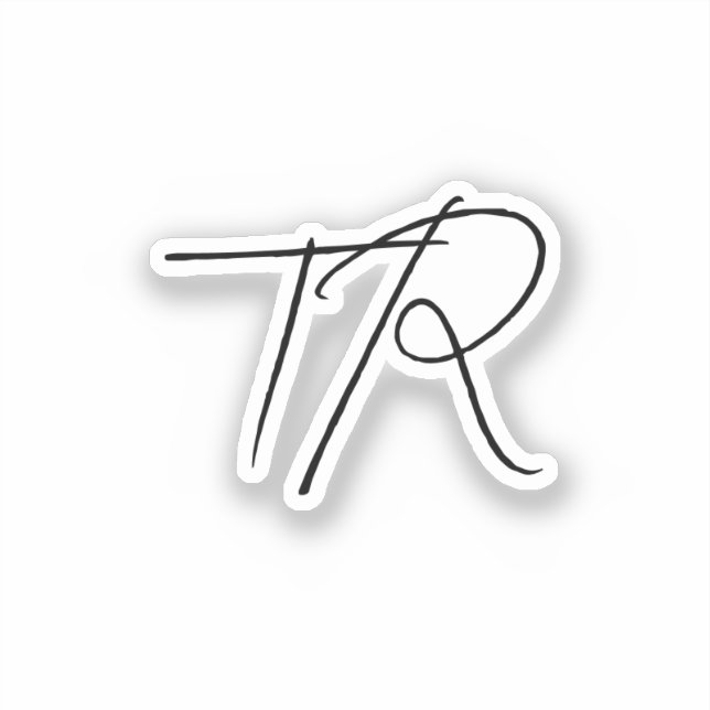 Sticker Simple typographic custom initials minimalist (Recto)