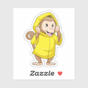 Sticker Singe à la pluie avec Raincoat