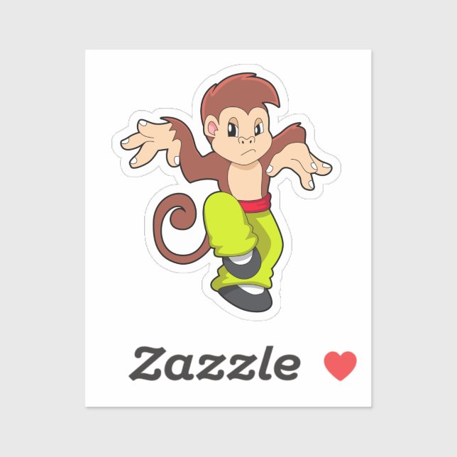 Sticker Singe aux arts martiaux Kungfu (Feuille)
