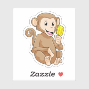 Sticker Singe avec Popsicle