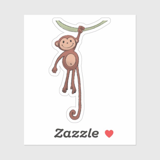Sticker Singe heureux (Feuille)