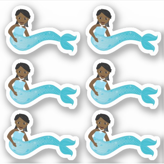 Sticker Sirène bleue africaine (Devant)