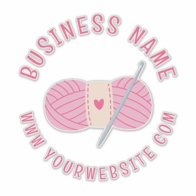 Sticker Site Crochet Crochet Nom commercial personnalisé (Devant)
