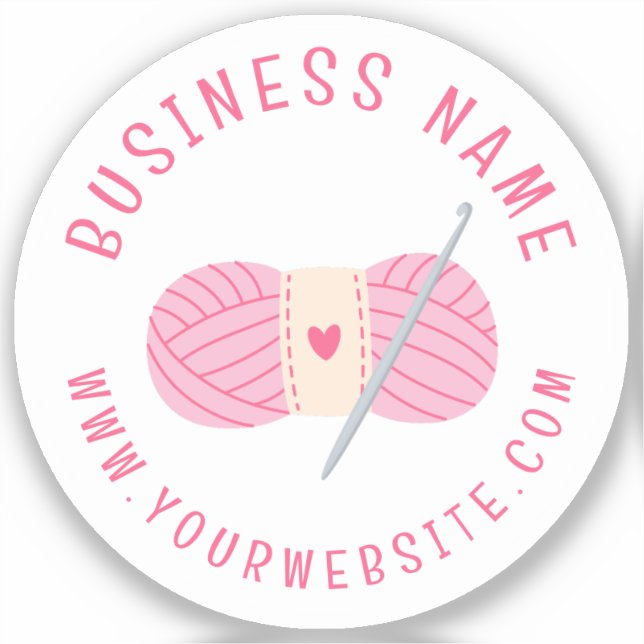 Sticker Site Crochet Crochet Nom commercial personnalisé (Recto)