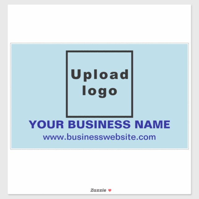 Sticker Site d'affaires, Bleu clair Grand Rectangle Vinyl (Feuille)