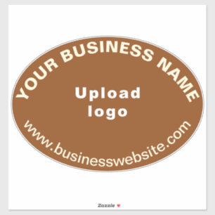 Sticker Site d'affaires sur Brown gros ovale Vinyl