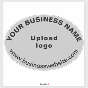 Sticker Site d'affaires sur Gris Grande Forme ovale Vinyl