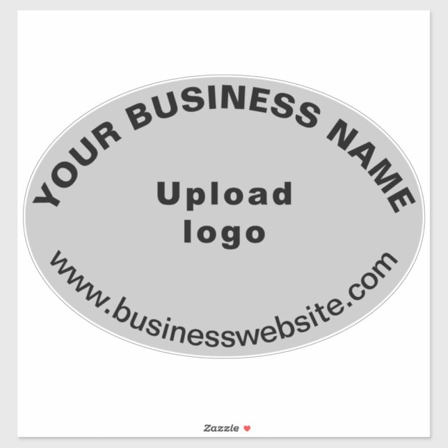 Sticker Site d'affaires sur Gris Grande Forme ovale Vinyl (Feuille)