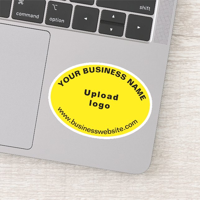 Sticker Site d'affaires sur la forme ovale jaune Vinyl (Détail)