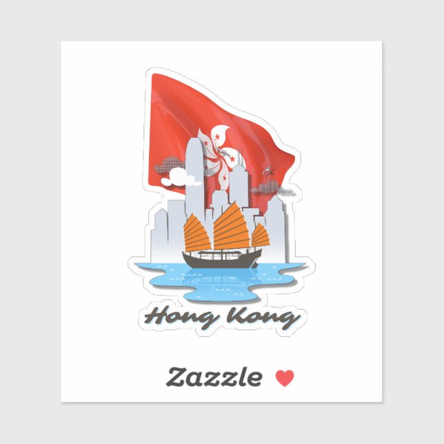Sticker Site de Hong Kong City (Feuille)