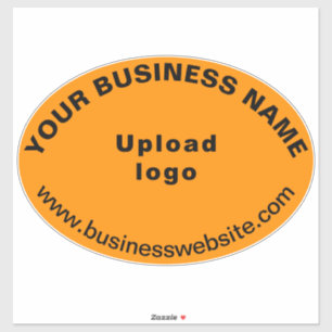 Sticker Site Web d'entreprise sur Orange Color Large Oval 
