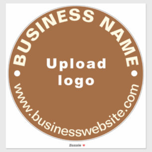 Sticker Site Web d'Entreprise sur Vinyle Brun Rond Grand F