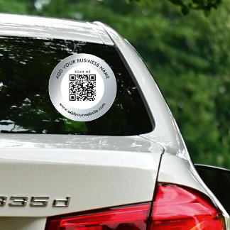 Sticker Site Web du code QR d'entreprise - Argent - fenêtr