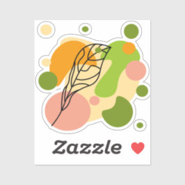 Sticker Sites abstraits intéressants avec feuilles