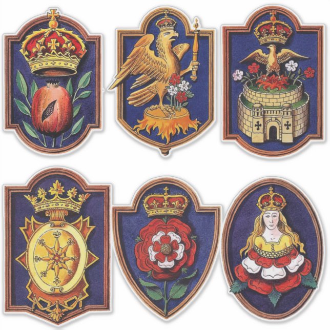 Sticker Six femmes Henri VIII Badges royaux (Devant)