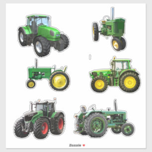 Sticker Six Tracteurs verts