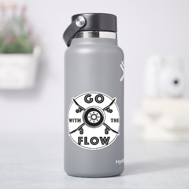 Sticker Skateboard Aller Avec Flux 4" Kiss Cut Vinyl (HydroFlask)
