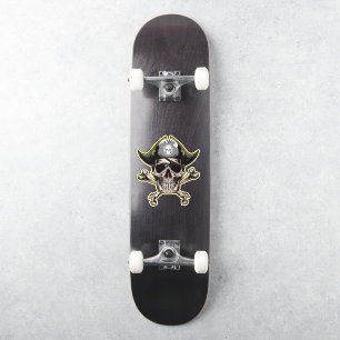 Sticker Skateboard fun Jolly roger Skull Cross Bones