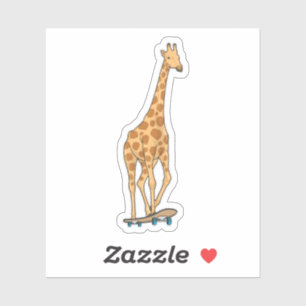 Sticker Skateboard girafe