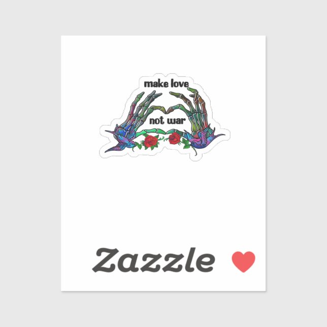 Sticker Skeleton conception de coeur main (Feuille)