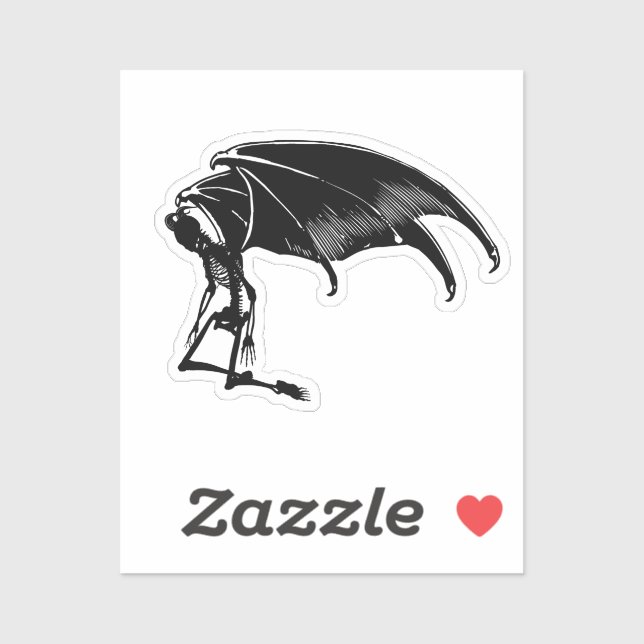 Sticker Skeleton Demon Fallen Angel Horreur Goth art (Feuille)