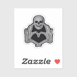 Sticker Skeleton Heart Hands Classic