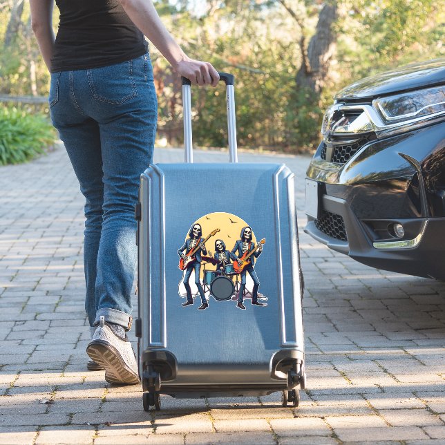 Sticker Skeleton Rock Band � Funny Halloween Shirt (Valise Insitu)