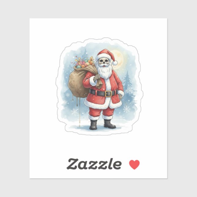 Sticker Skeleton Santa Claus (Feuille)