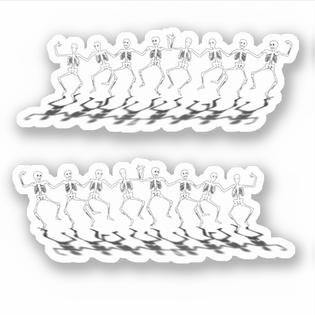 Sticker Skeletons dansants Halloween (Devant)