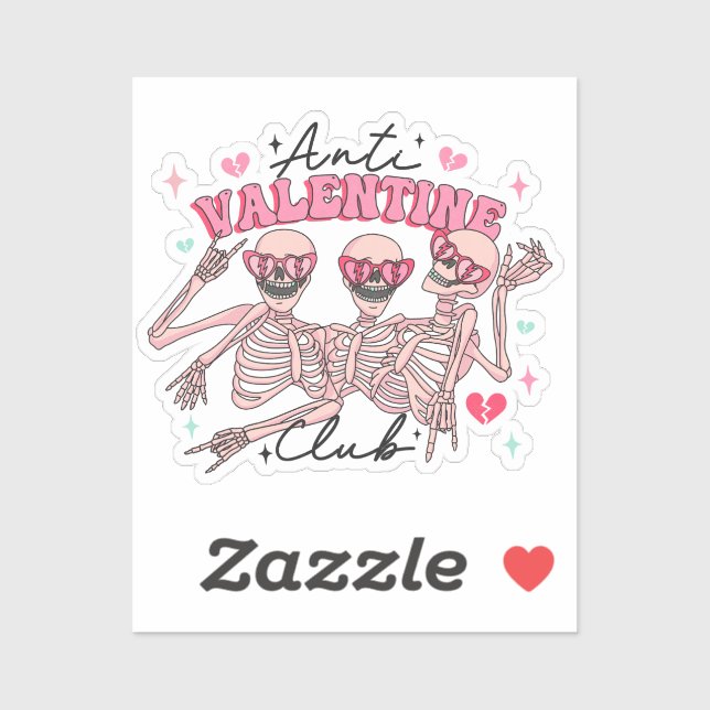 Sticker Skeletons de la Journée anti-Valentines (Feuille)