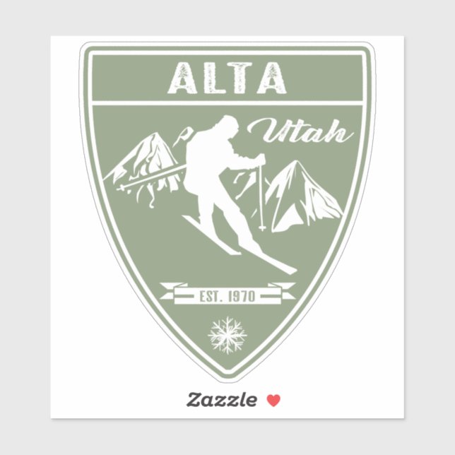 Sticker Ski Alta Utah (Feuille)