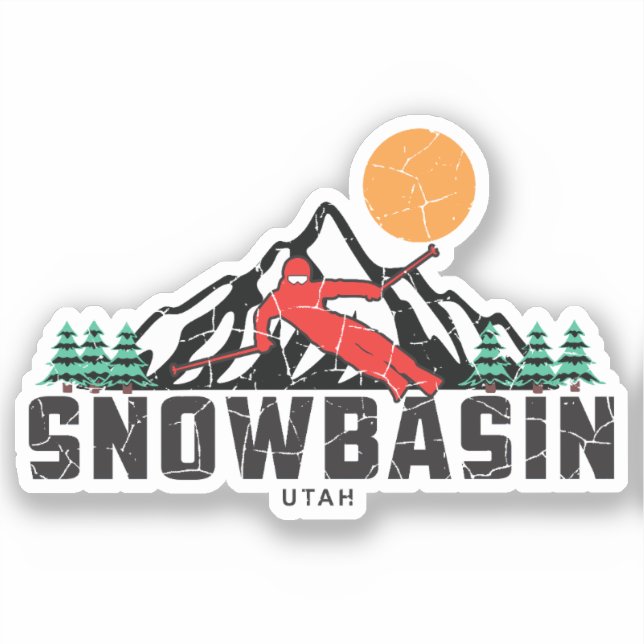 Sticker Ski du bassin de neige Retro (Recto)