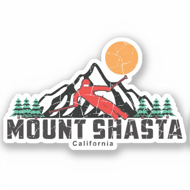 Sticker Ski du Mont Retro Shasta (Recto)