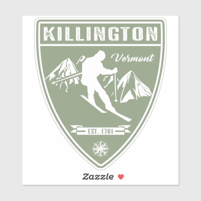 Sticker Ski Killington Vermont (Feuille)