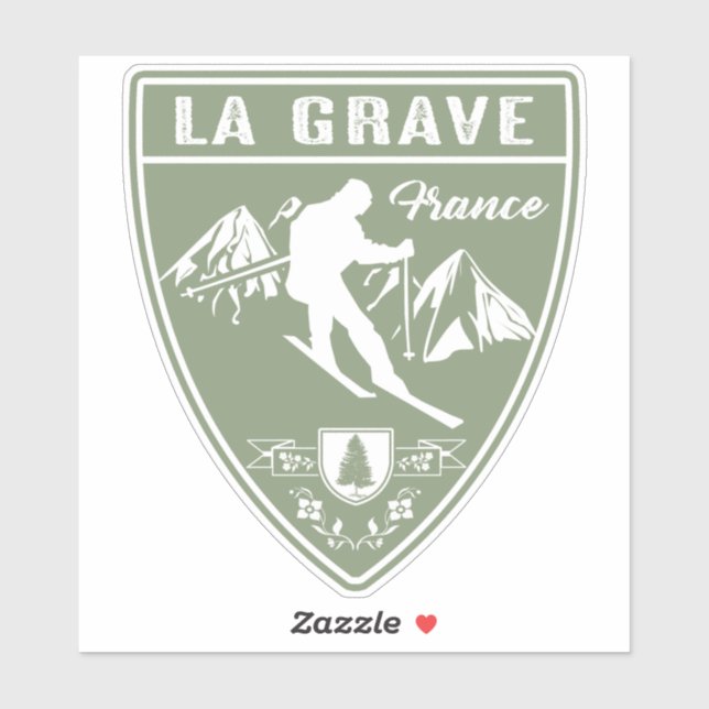 Sticker Ski La Grave France (Feuille)