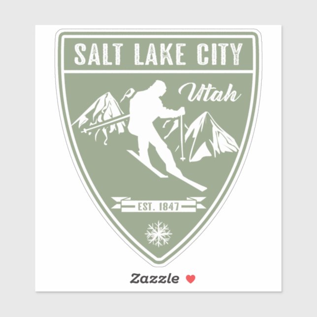 Sticker Ski Salt Lake City Utah (Feuille)
