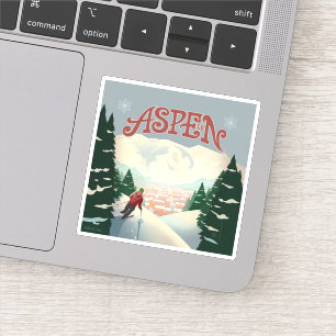 Sticker Skier d'Aspen Colorado